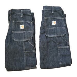 Lot Of 2 Carhartt Fire Resistant Size 26X28 Mens Blue Jeans 290-83 Work Utility
